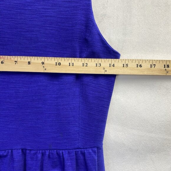 Madewell Sleeveless Fit & Flared Dress Women XS Blue Side Pockets Back Zip Used - Picture 4 of 16